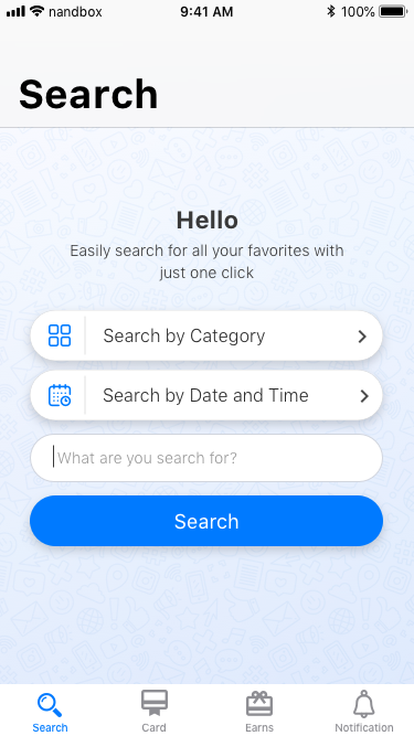 Search tab - new
