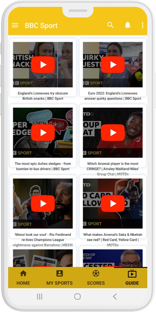 bbc sport videos