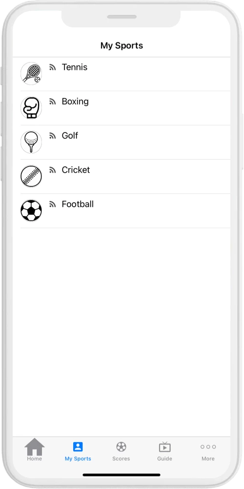 bbc sport my sports iOS