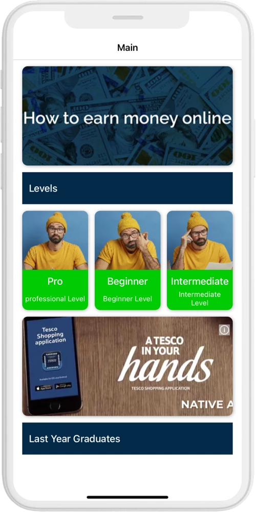 online courses main iOS