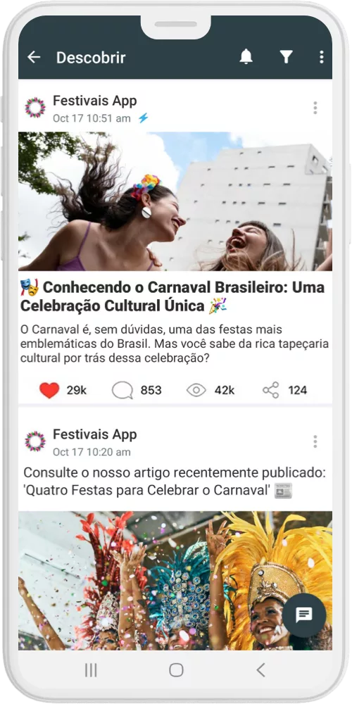 Festivais App feed