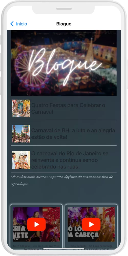 festivais app blog ios