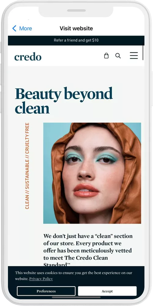 Beauty Cosmetics website ios