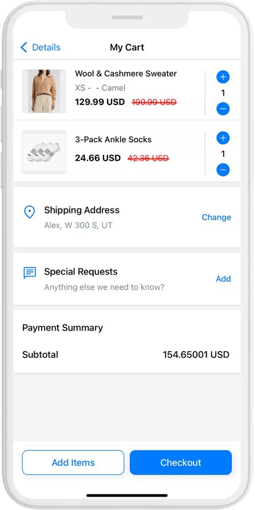 Nordstrom checkout ios