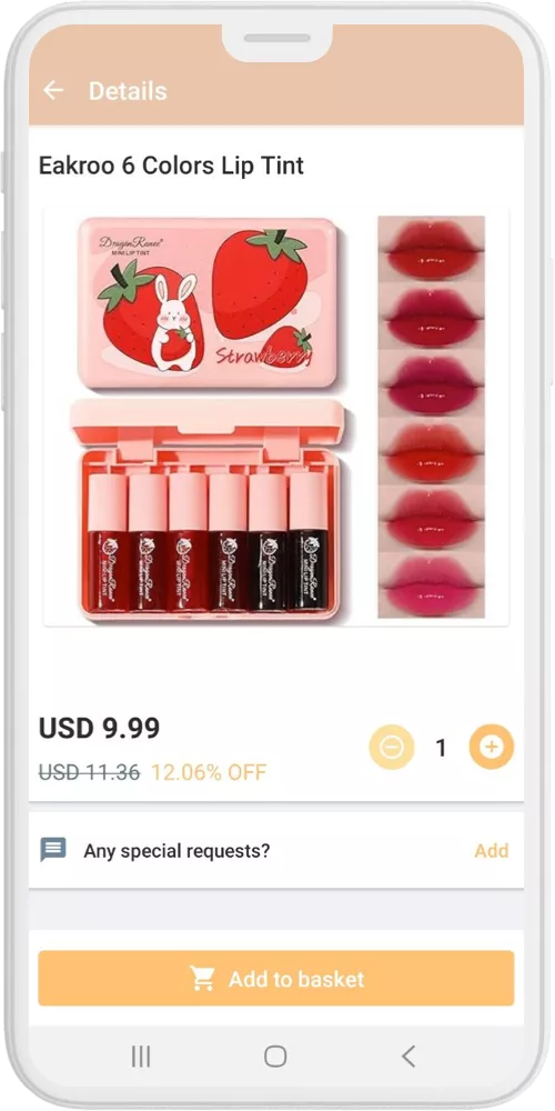 beauty store add to cart