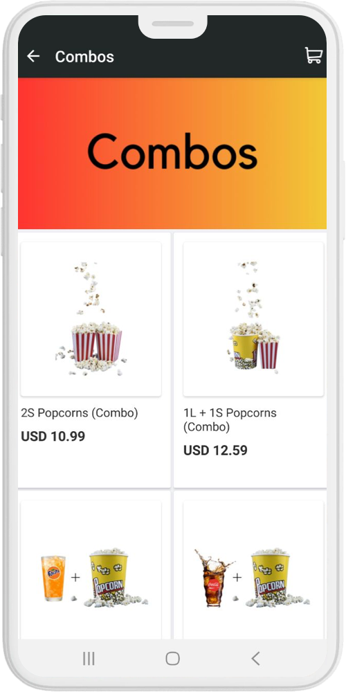 cinema ticket booking app AMC combos