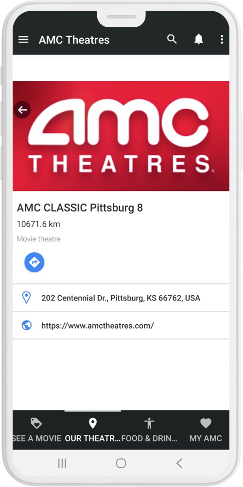 cinema ticket booking app AMC theatres