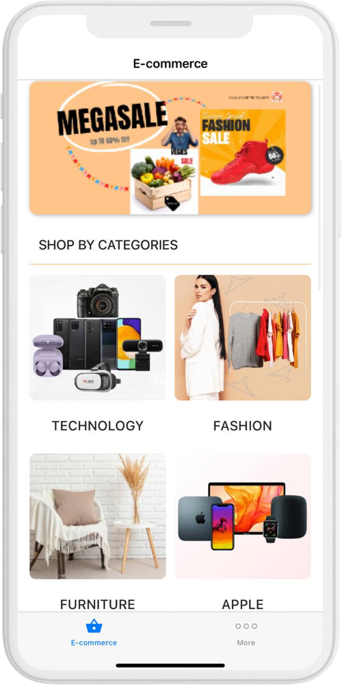 E-commerce App home ios