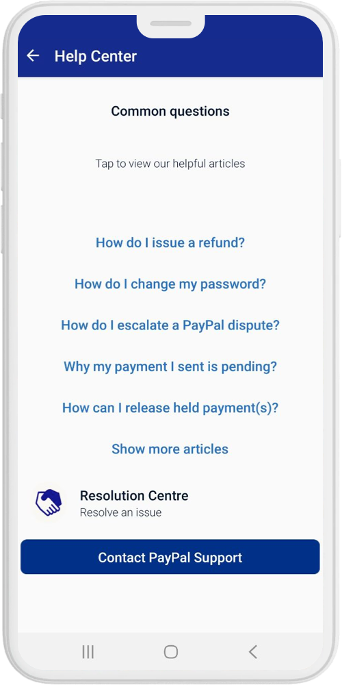paypal clone app help center