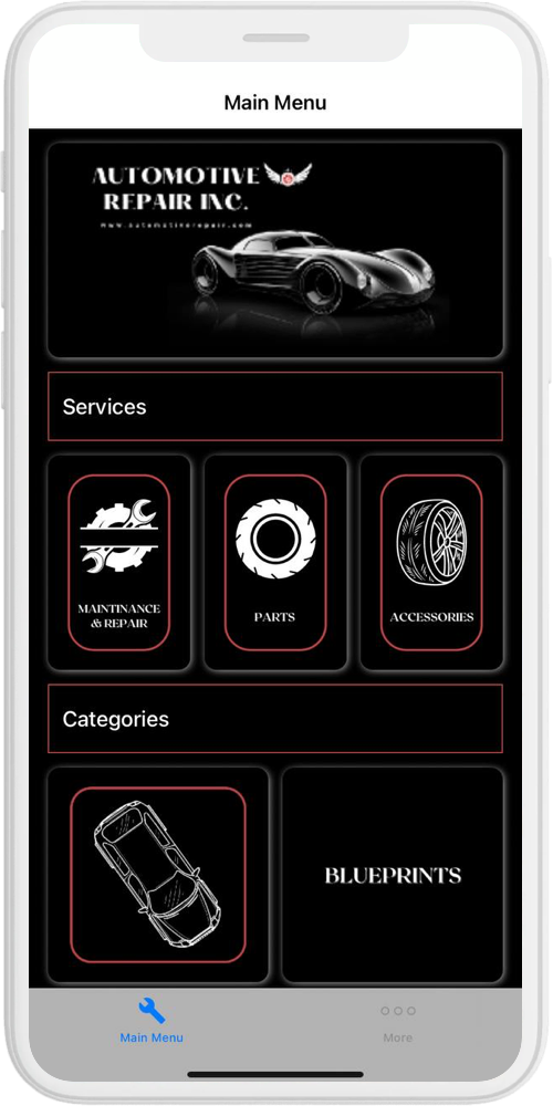 Automotive App home ios