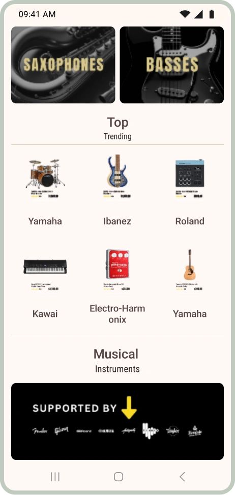 Musical Instruments Shop Android 10