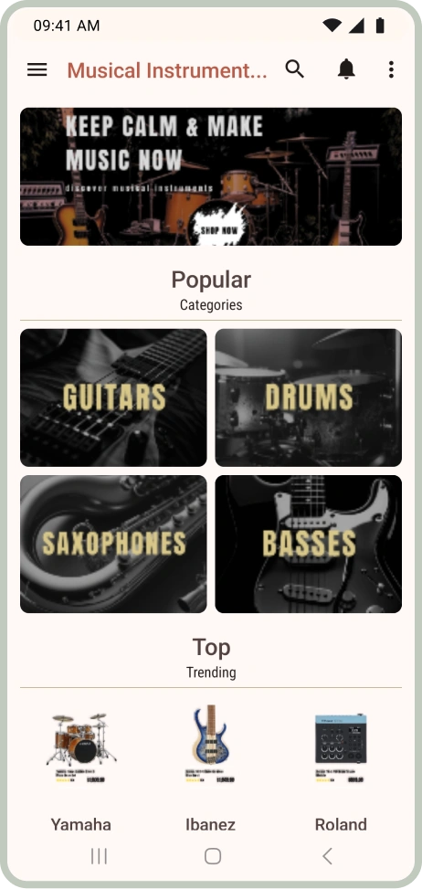Musical Instruments Shop Android 11