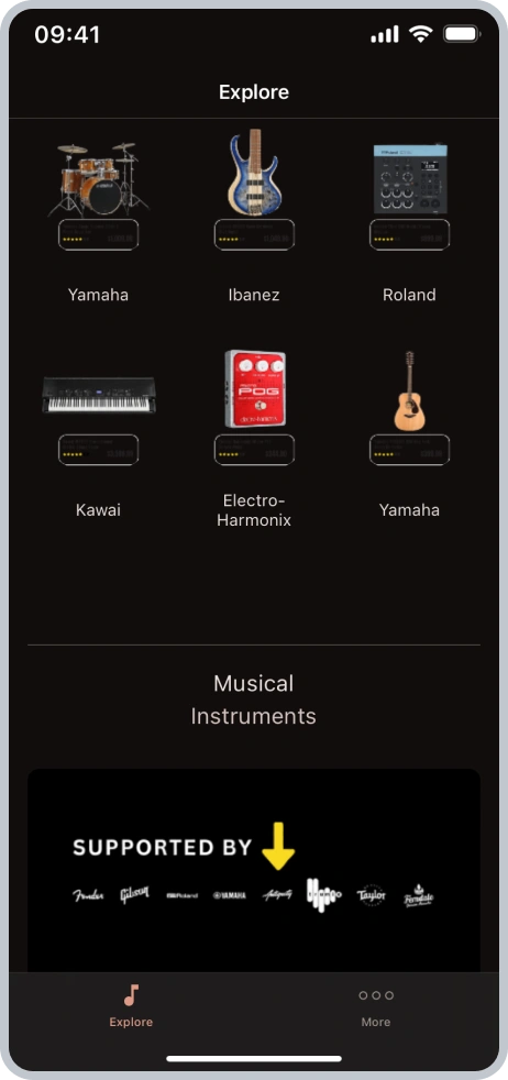 Musical Instruments Shop iOS 01