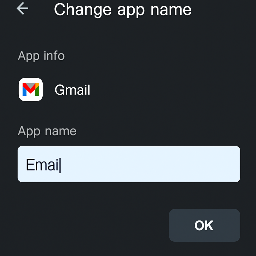 Changing app names on Android