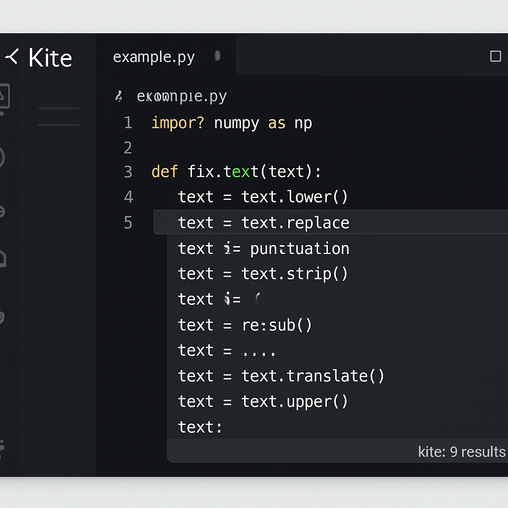 Kite AI coding tool interface